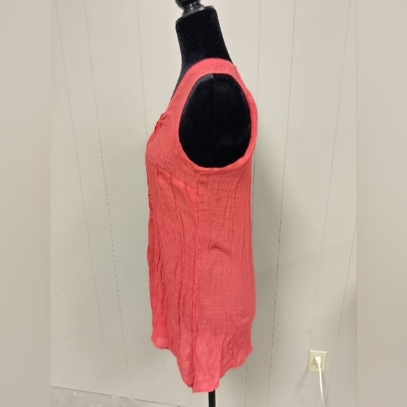 Women's FYLO London Sleeveless Coral Tunic Top Size Medium - Picture 4 of 4